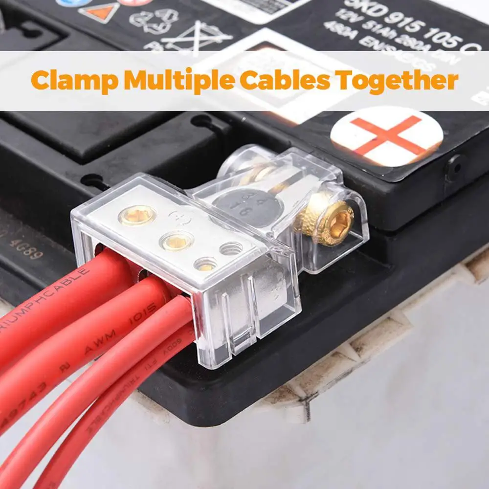 

2PCS/set 2GA-10GA Car battery clip connector Car audio modified battery head, battery clip Fit for most car, boat, van battery