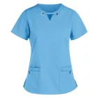 Женский топ для медсестры, Женская однотонная форма с принтом, повседневная короткая униформа