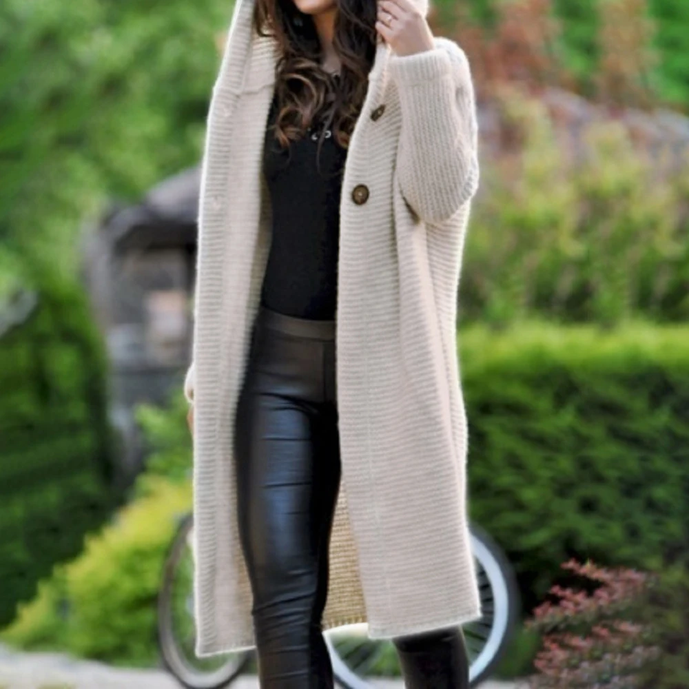Long Sweater Coat Sweters Women Invierno 2019 Spring Autumn Hooded Sweaters Fashion Sueter Mujer Cardigan Casual Pull |