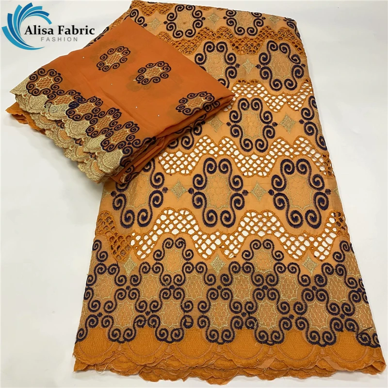 

5+2 Yards Swiss Lace Fabric 2021 Dubai Embroidery African Lace Fabrics 100% Cotton Swiss Voile Lace In Switzerland For Sewing