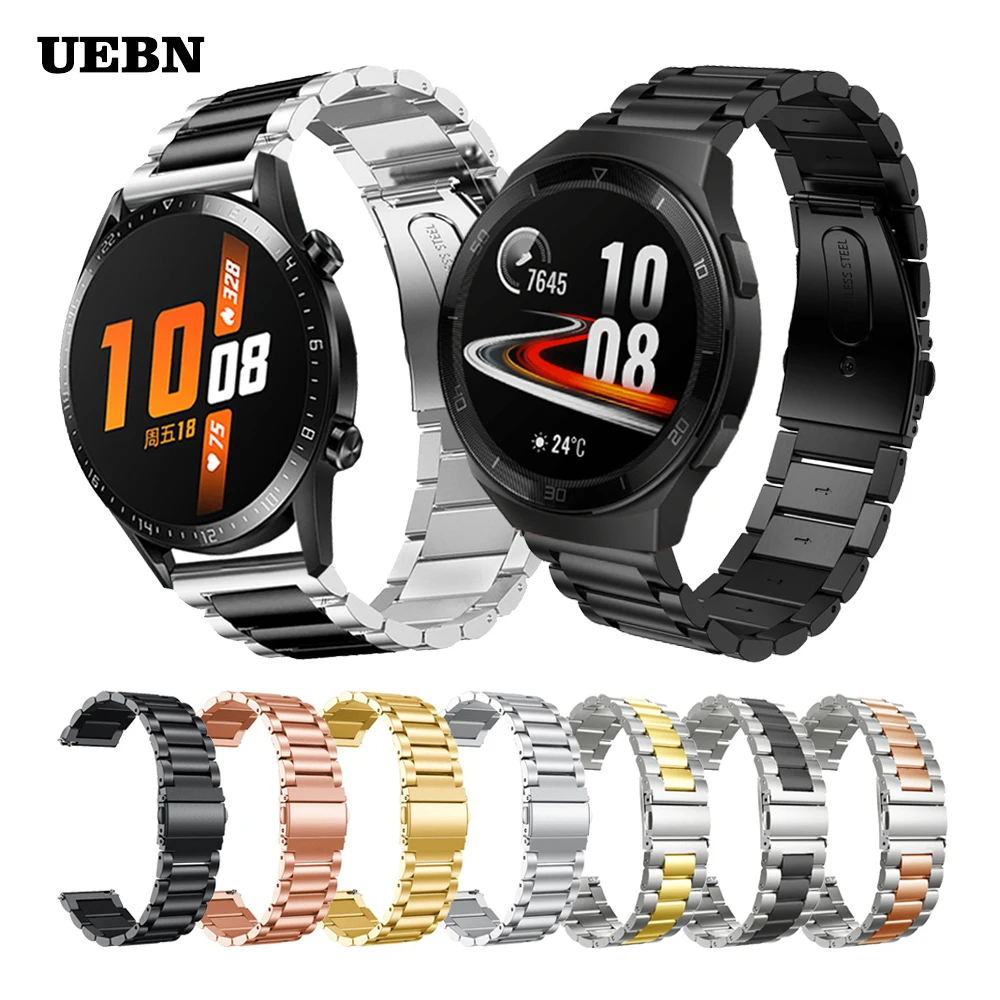 

Ремешок UEBN из нержавеющей стали для HUAWEI WATCH GT 2 42 мм 46 мм, сменный Браслет для HONOR Magic 2 Watch 2e, браслет для наручных часов, 20 мм 22 мм