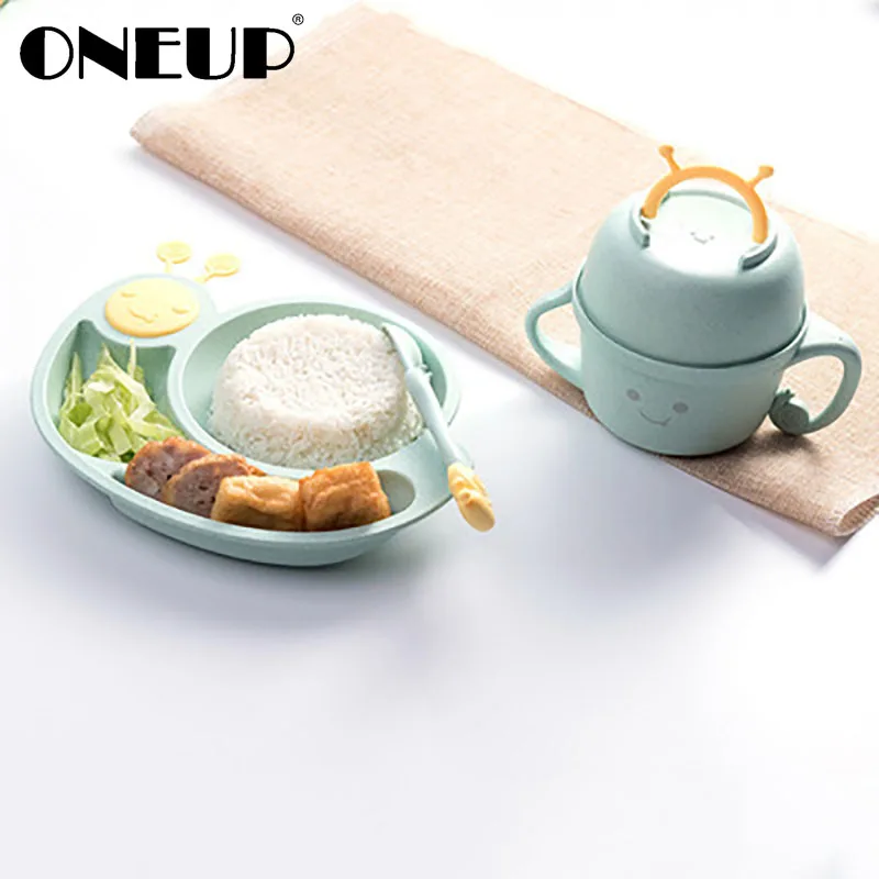 ONEUP зернистая Пшеничная солома с рисунками из мультфильмов миска для риса