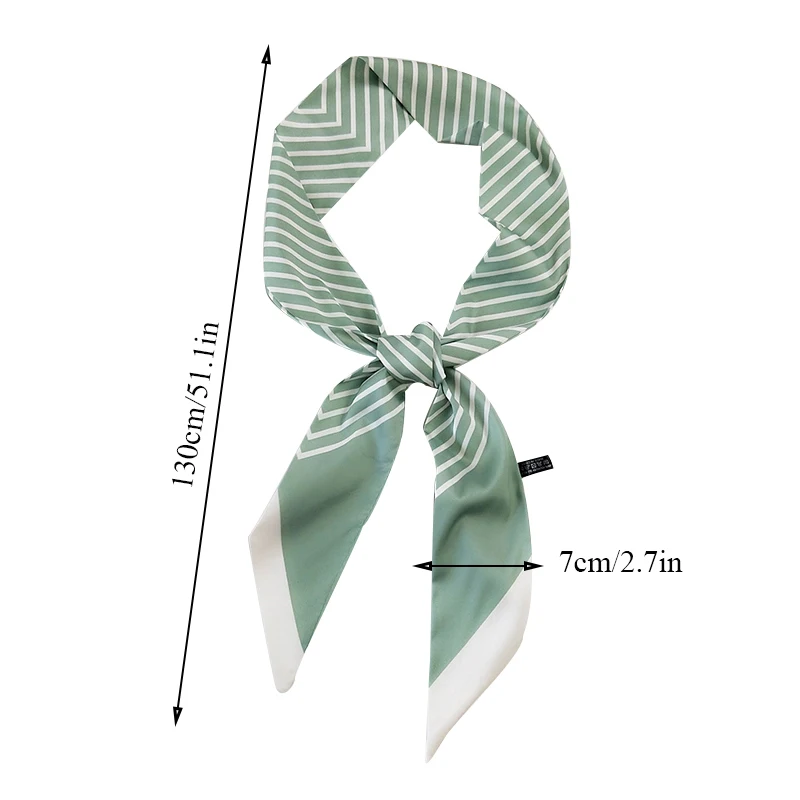 

Decorative Long Strip Neckerchief Small Long Skinny Scarves Women's Multi-use Narrow Long Scarf Striped Floral Ponytail Scarf