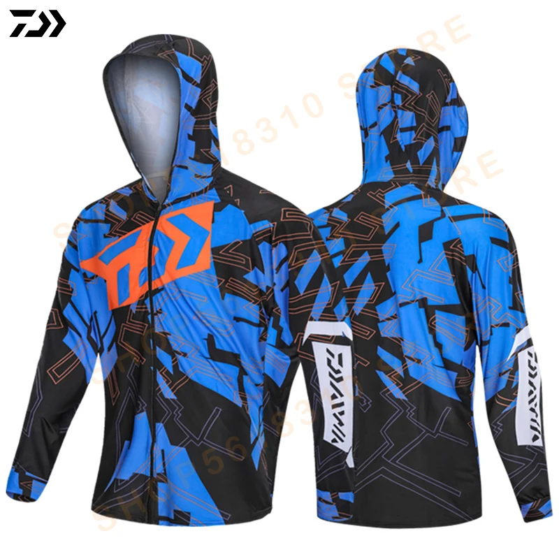 

2021 DAIWA Shirt Outdoor Sports Fishing Clothing Men Fishing Shirts Long Sleeve Breathable Quick Drying Coat Hooded Fishing Clot