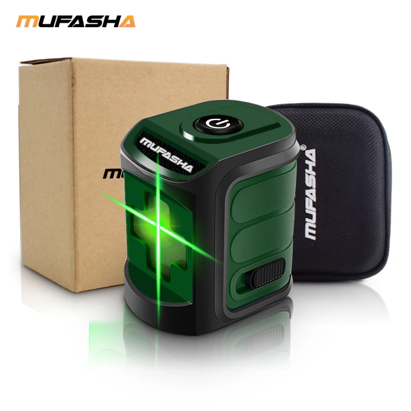 

MUFASHA A2B Laser Level 2 Lines Green and Red Auto-Leveling Home-Using Laser Cross Lines Equipment