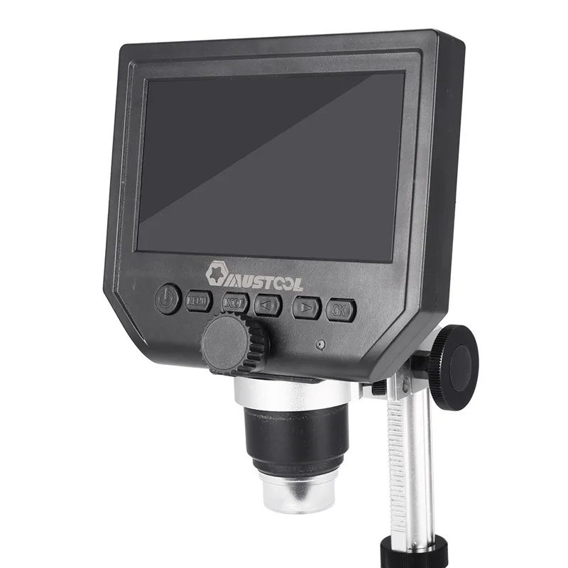 Mustool-microscopio Digital G600 600X 3.6MP, microscopio electrónico de vídeo, lupa de reparación de teléfono LCD HD de 4,3 pulgadas con soporte de Metal
