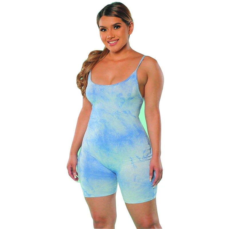 

2021 Jumpsuit Sexy Summer Women Sexy Open Back Sleeveless Shorts Suspenders Romper One Piece Fashion Print Casual Women Jumpsuit