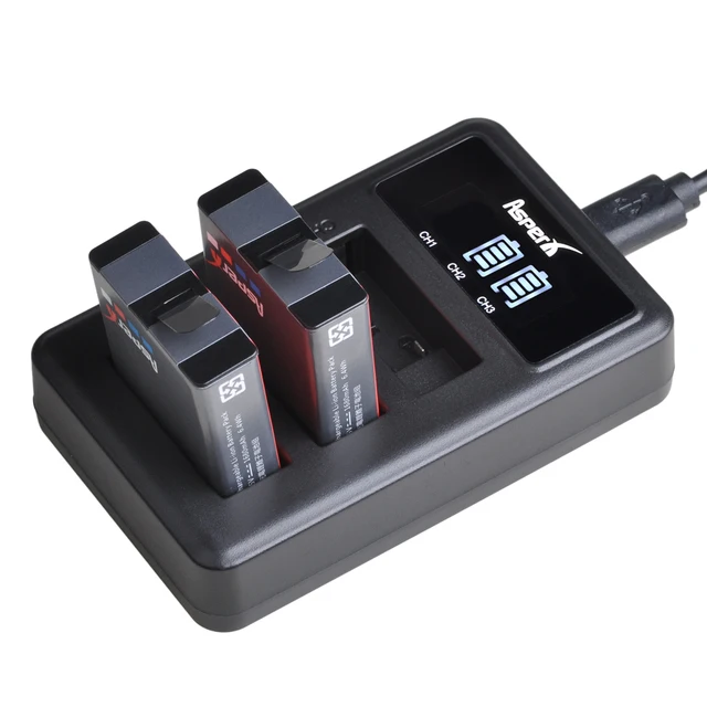 

Сменный литий-ионный аккумулятор для Gopro Hero 5 ++ светодиодный USB зарядка с 3 слотами для Gopro Hero 7 Black Hero 6 задняя Экшн-камера для GoPro Hero7