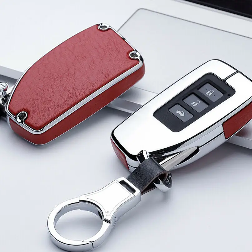 

Zinc Alloy+Leather Car Remote Key Fob Case Protect Cover For Lexus NX RX GS 250 350 RC 300
