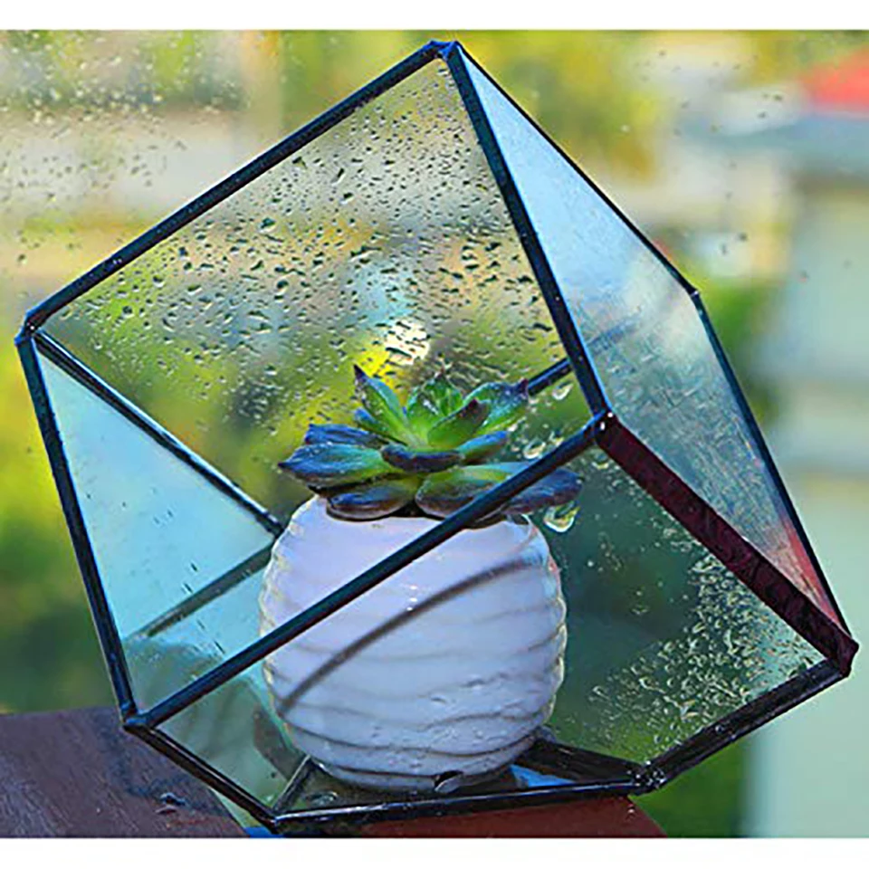 Современный из прозрачного стекла геометрический микро Ландшафтный Террариум