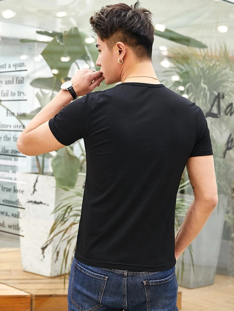 

2021 solid color men's t-shirt fitness men's clothing