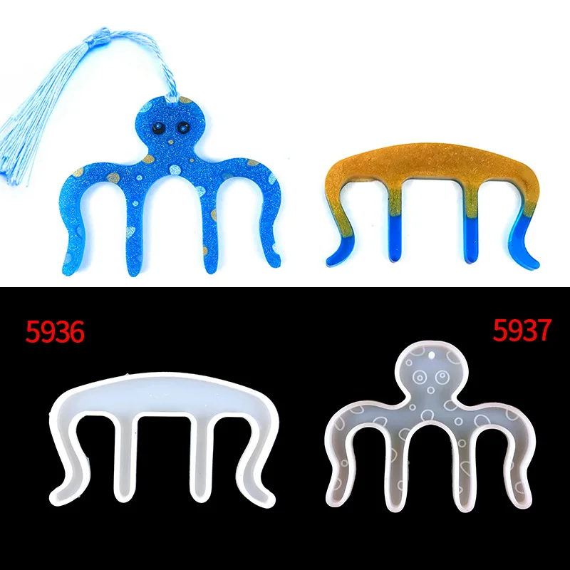 Octopus Book Clip Crystal Epoxy Resin Mold Music Score Bookmark Hand Silicone | Украшения и аксессуары
