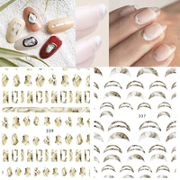 new 1 sheet white gary gradient marble nail art stickers france shape for nails sticker decorations manicure z0212