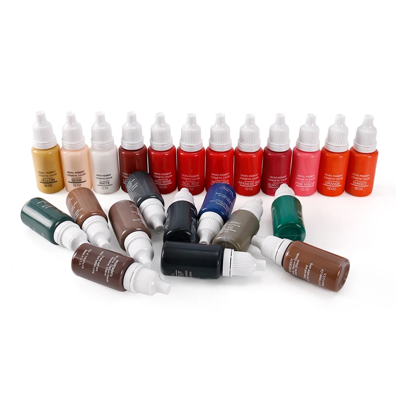 

23 color 15ml/bottle Microblading tattoo ink Pigment Permanent Makeup Tattoo Ink Cosmetics Tool for Eyebrow Eyeliner Lip tattoo