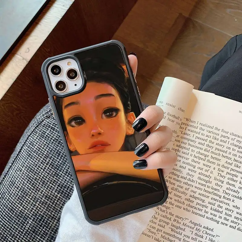 

Fashion Girl Phone Case For Iphone 6 6s 7 8 Plus X Xr 11 12 Mini Pro Max PC Cover Fundas Coque