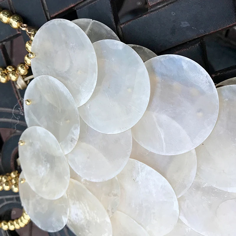 Роскошные дизайнерские женские сумки из натуральной ракушки плетеная вечерняя