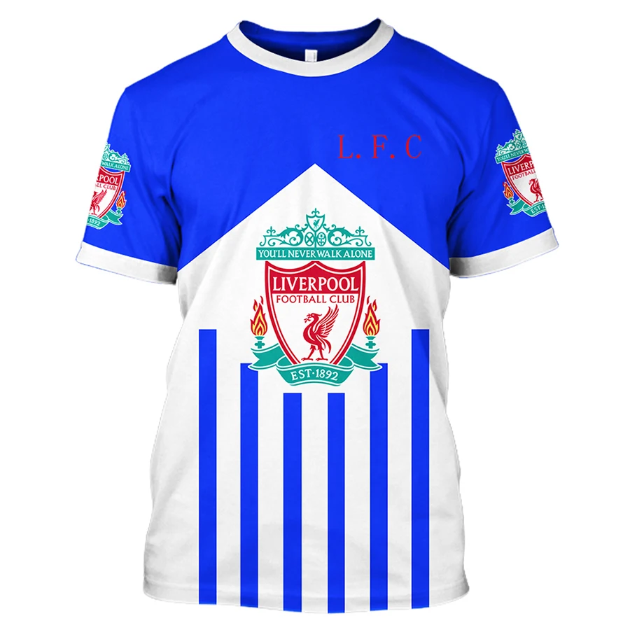 Футболка с короткими рукавами из Ливерпуля принтом Мужская футболка футбольным
