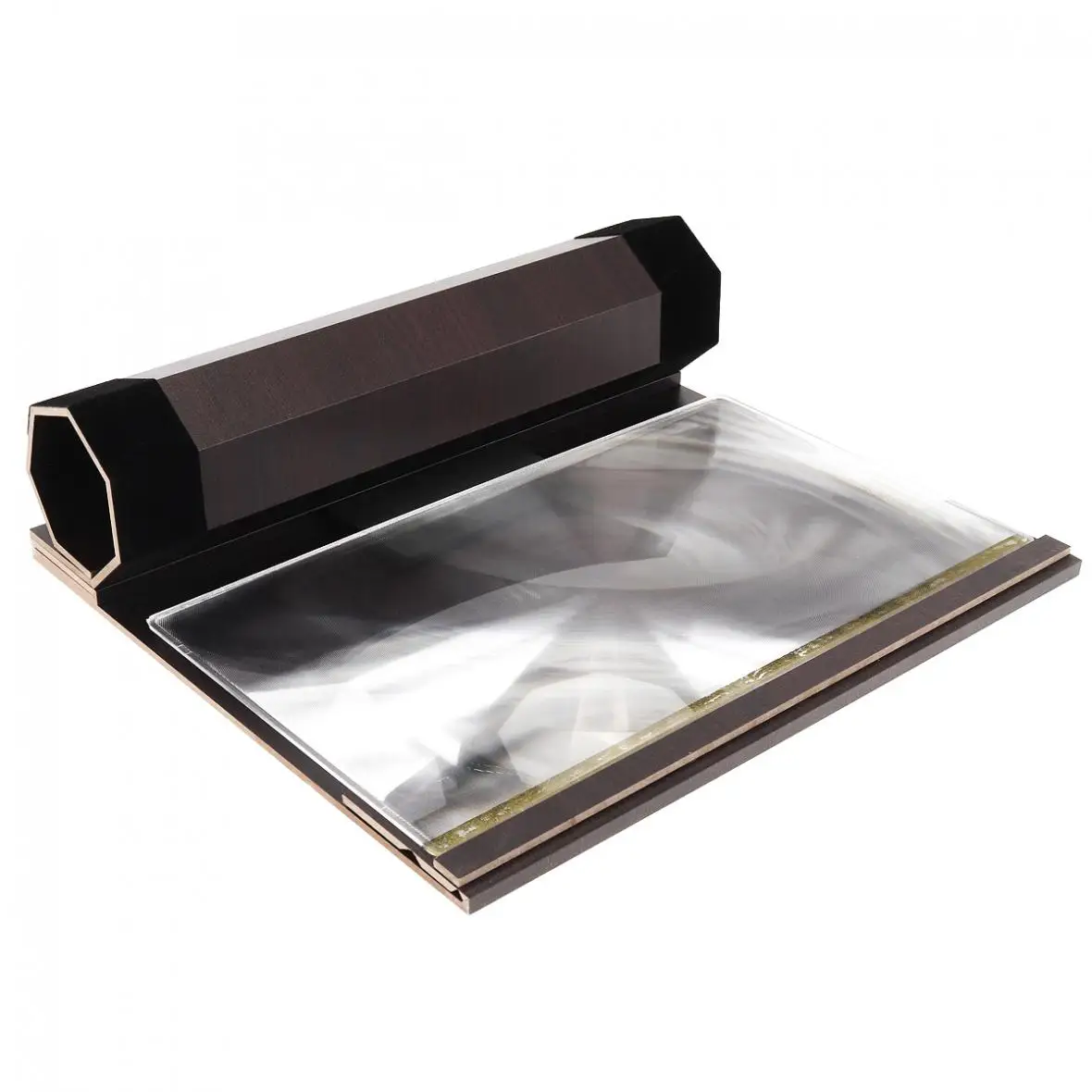 

4X 12 Inch Portable Red Wood Grain PMMA + Fiberboard 3D Video Mobile Phone Screen Magnifier with Mobile Phone Bracket