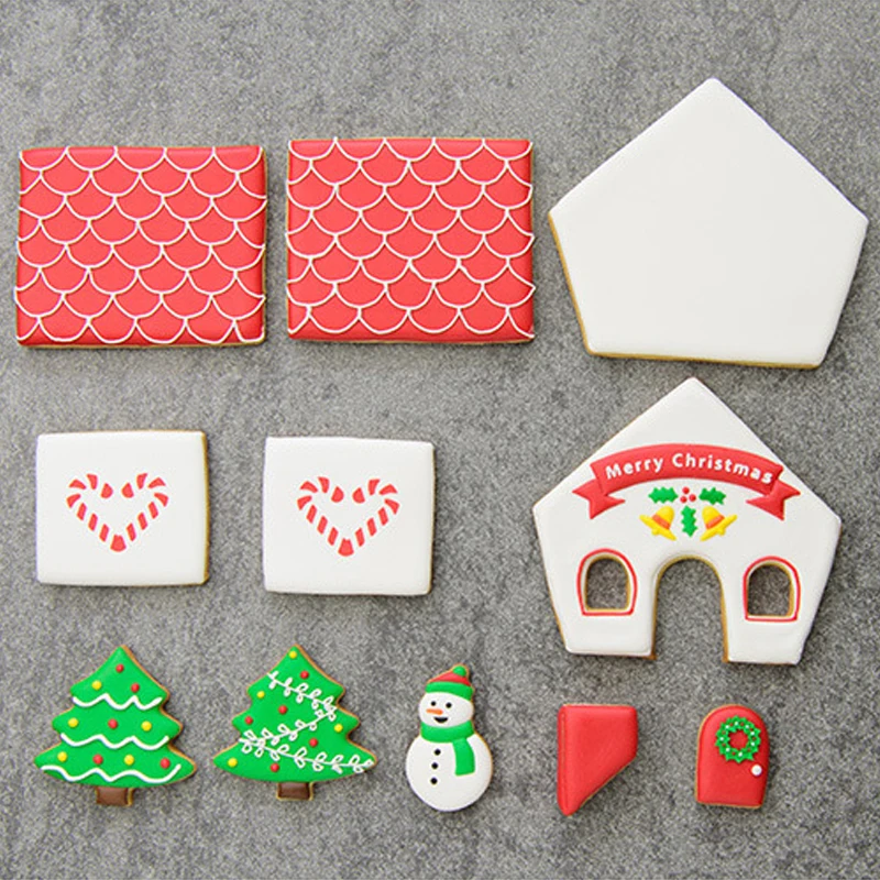 8 шт./компл. Аксессуары для выпечки 3D пластиковая форма печенья набор пряничного