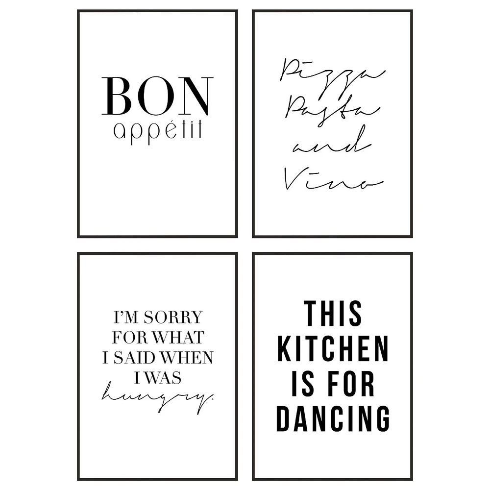 

Kitchen Quote bon appetit Wall Decor this kitchen is for Dancing Canvas Painting Prints Wall Art Posters Shop Cafe Room Decor