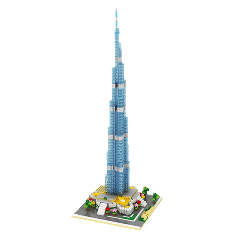 

YZ 053 Creative Famous Architecture Burj Khalifa Tower 3D Model Building Blocks Kit Mini Diamond Bricks DIY Toys for Kids Gifts