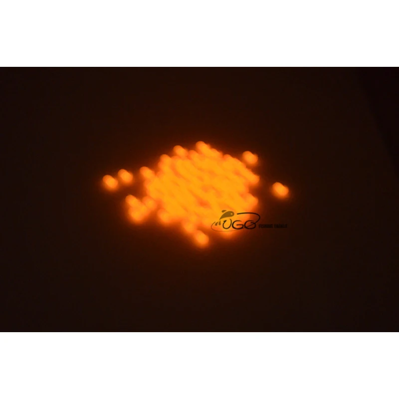 200 шт./лот 7 мм * Премиум оранжевый цвет круглые мягкие светящиеся бусины Рыбалка