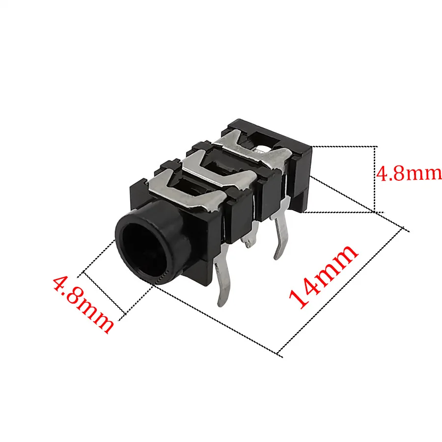 10 шт./лот PJ-313 стерео разъем для наушников черного цвета PJ 313 3 5 мм 5-контактный
