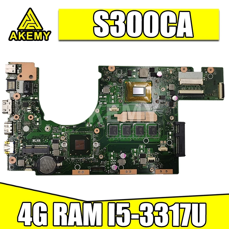 

Akmey S300CA для For Asus материнская плата для ноутбука I5-3317U 4GB-RAM REV 2,0 PN:60NB00Z0-MBD000 S300CA материнская плата 100% протестирована