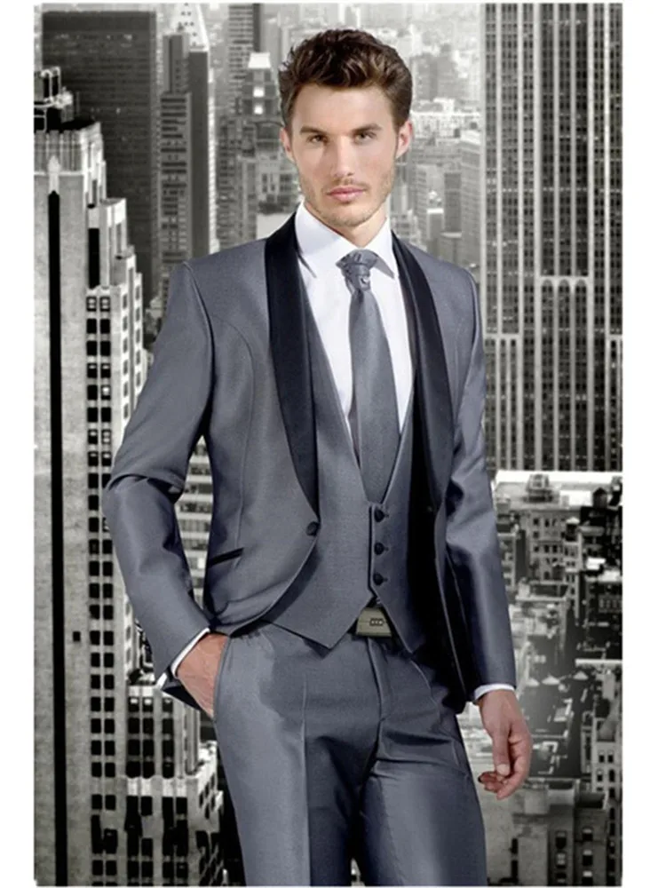 Индивидуальный заказ классический черный Свадебный Мужской костюм Портной