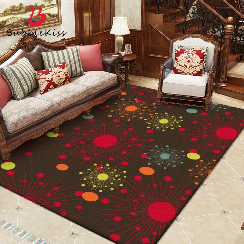

Bubble Kiss Brown Christmas Carpet Abstract Art Geometric Pattern Carpet Customized Rugs Bedroom Decor Non-Slip Area Rugs