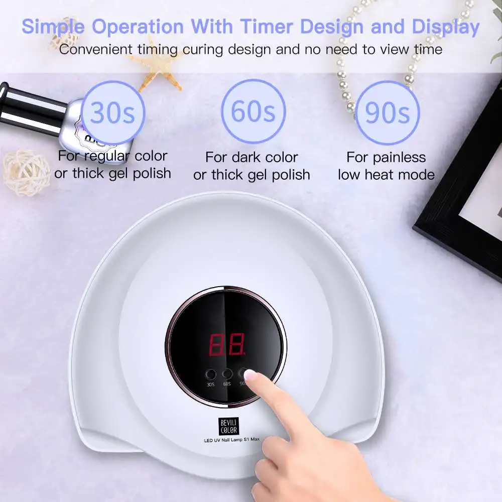 

300W UV Lamp Painless Nail Dryer 30W LED Lamp Nail with Smart Timer Memory Digital Timer Display Nail Drying Machine