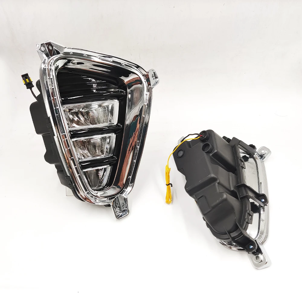 2PCS Car LED DRL Daytime running light Fog Lamp For Kia K5 Optima 2016 2017 With yellow turn signal Day foglights - купить по