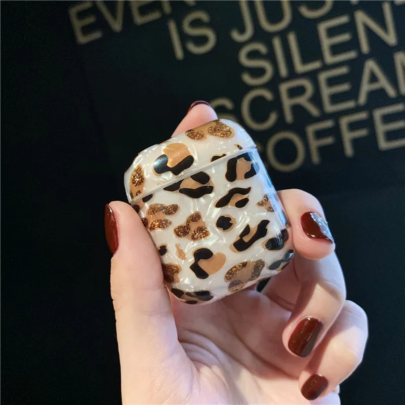 Роскошный чехол с леопардовым рисунком для apple AirPods силиконовый защитный