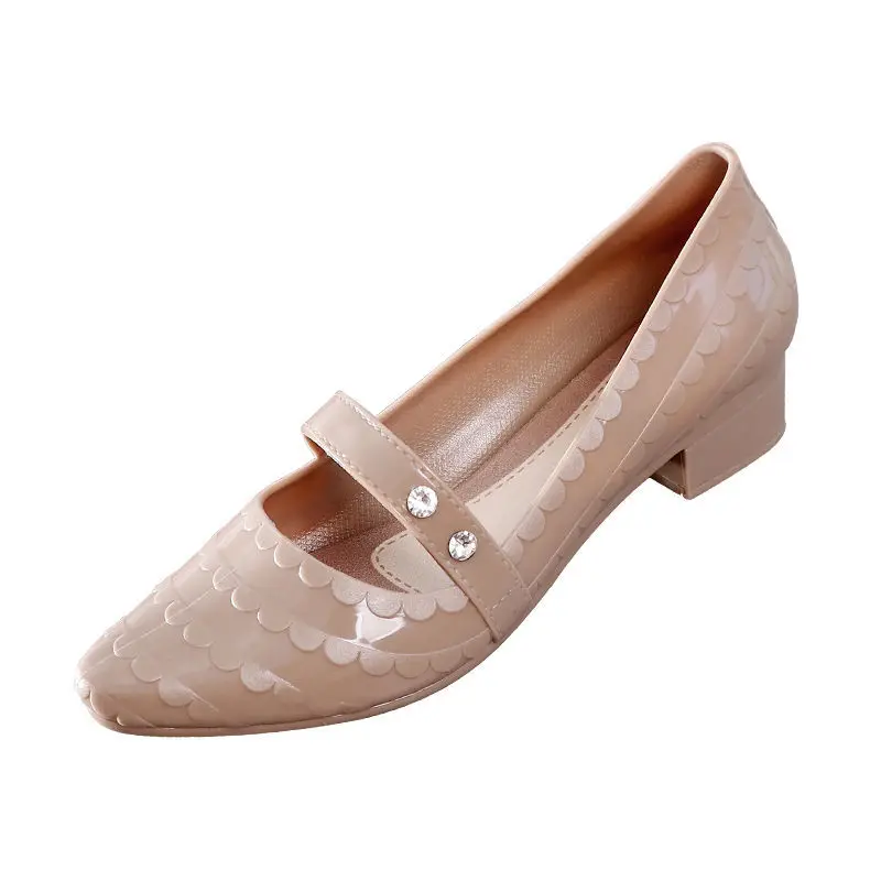 

2021 водонепроницаемая обувь для женщин Милые Удобные резиновые лоферы; Женские туфли на плоской подошве Весна Осень Tenis Feminino ручной работы мягкая обувь на квадратном каблуке