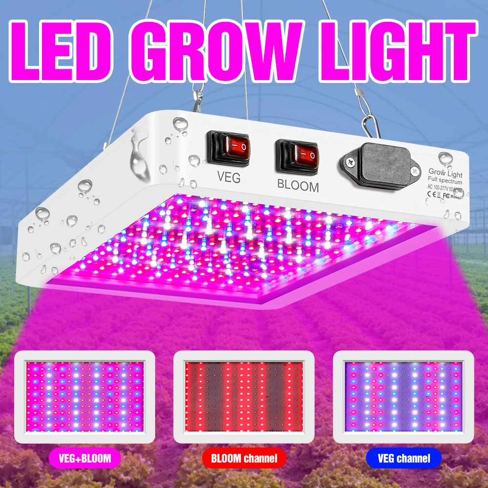 

Greenhouse Lighting 220V LED Plant Grow Light Full Spectrum Phyto Lamps 4000W Indoor Grow Tent Fito Lamps 5000W Hydroponic Bulbs