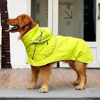 new waterproof nylon cloth large dog raincoat high collar raincoat adjustable medium detachable cap golden haired dog
