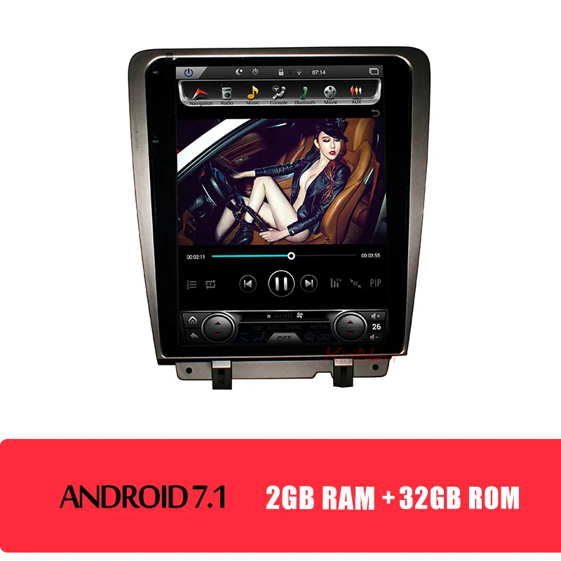 Android Car Radio KiriNavi вертикальный экран Tesla стиль Android 8,1 12," Автомагнитола для Ford Mustang Авто gps навигация автомобильный dvd-плеер 2010 - Цвет: Android Car Radio
