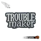 Нашивка для изготовления проблем, вышитые бирки Rebel, с утюгом, опасный логотип, индивидуальная вышивка, нашивка сделай сам, экологически чистый жилет для мотоциклиста