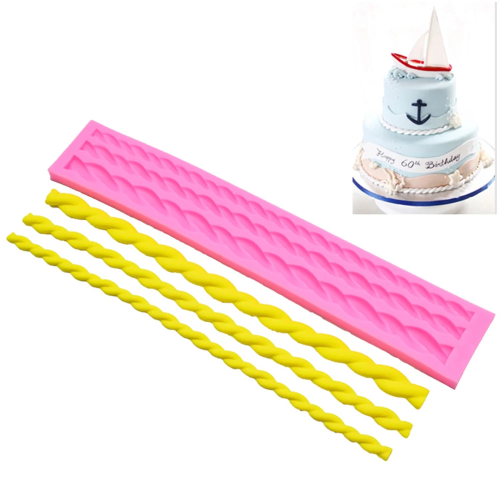 3D помадка силиконовая форма веревка формы для украшения торта в виде листьев