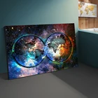 Художественное изображение карты мира абстрактная красочная Картина на холсте земля квадратные плакаты и принты настенное искусство для гостиной домашний декор