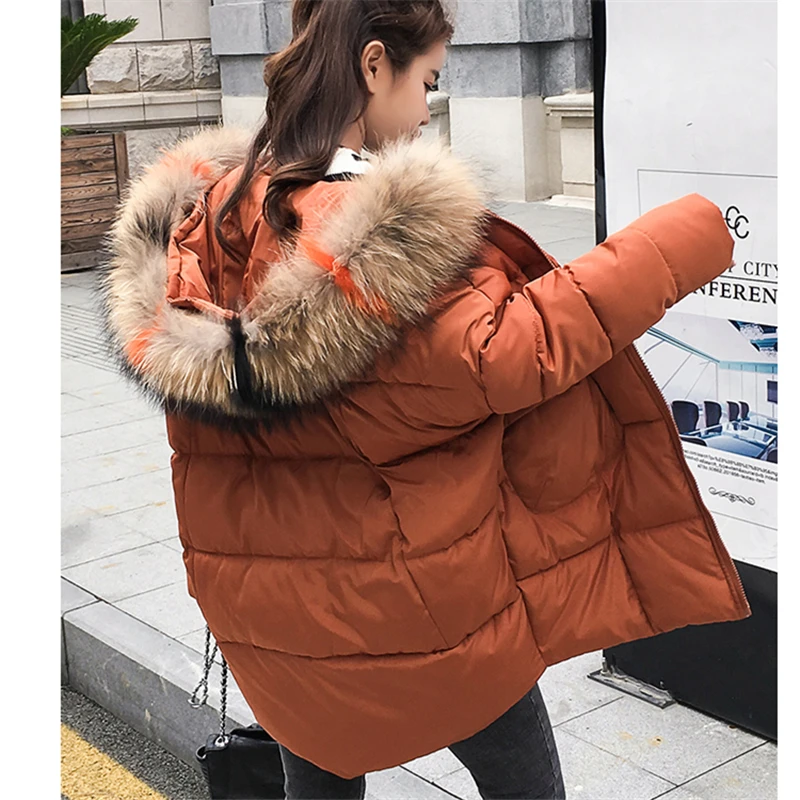 Женское хлопковое пальто средней длины зима 2019 новое теплое Свободное из хлопка