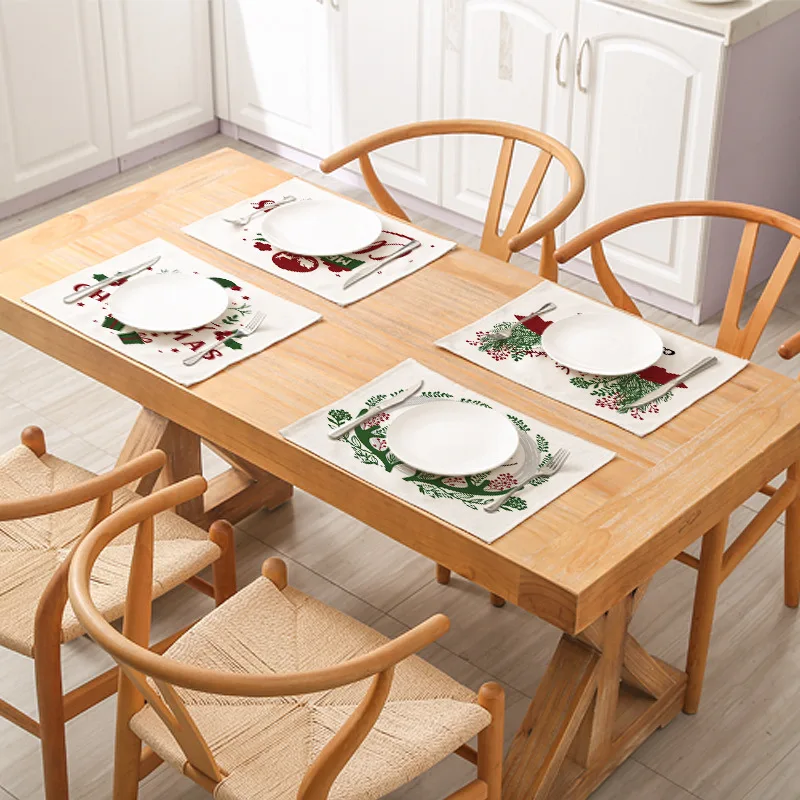 Fuwatacchi Рождественский Декор столовые салфетки льняные Нескользящие коврики
