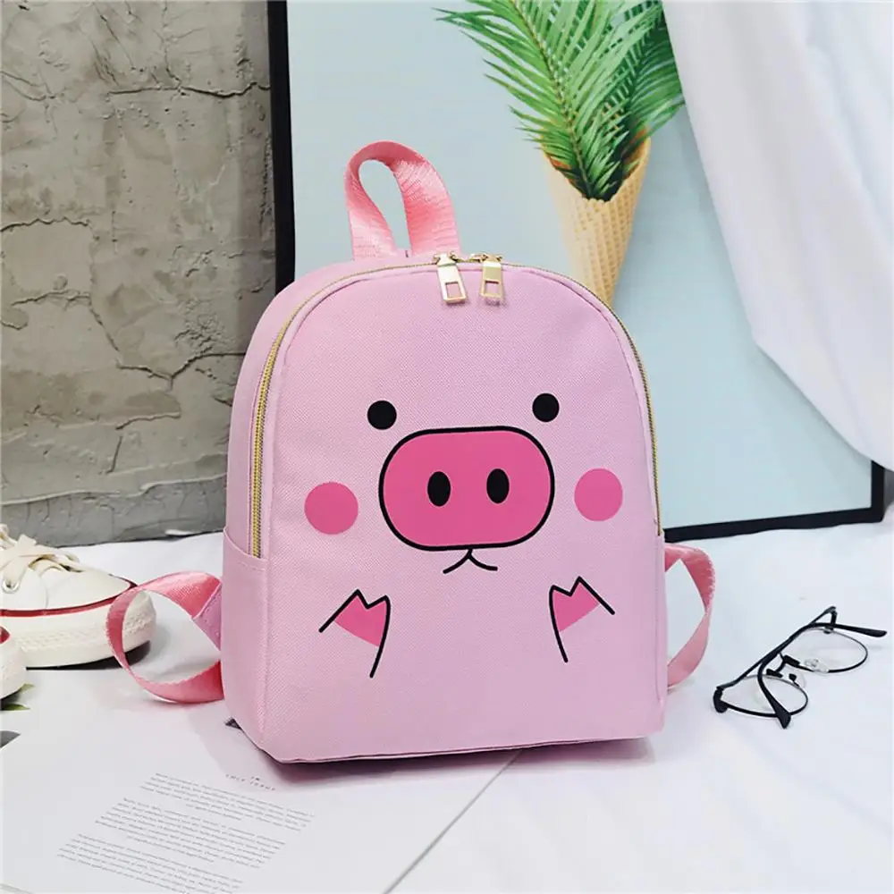 A Women Rucksack Teenagers Backpack Nylon School Bags for Girls Cartoon Pig Square Satchel Light Shoulder Bag Mochila Mujer - Цвет: A