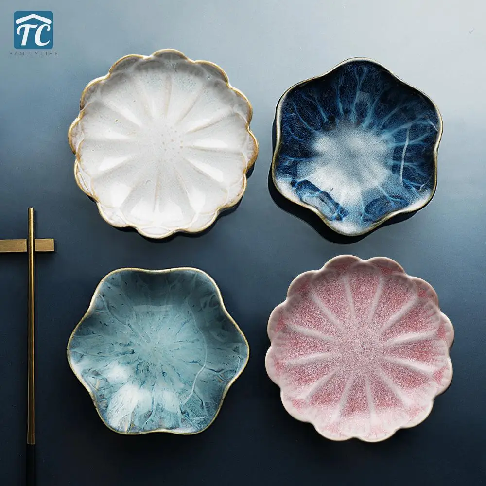 

Japanese ceramic dish lotus leaf seasoning sauce plate leaves Kitchen Bowl vinegar small Dishes Small Plate Tableware