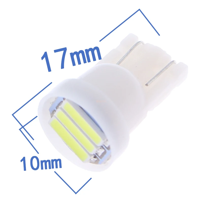 100X T10 3 SMD 7014 светодиодный 3SMD 7020 1 Вт белого и синего цвета красный зеленый желтый W5W