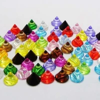 100 mixed color transparent acrylic rock punk faceted spike rivet taper stud beads 10x8mm