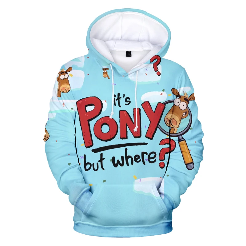 

Уличная одежда, толстовки с 3D принтом из мультфильма «It's Pony», популярные комиксные толстовки для мальчиков и девочек, милые детские топы из ...