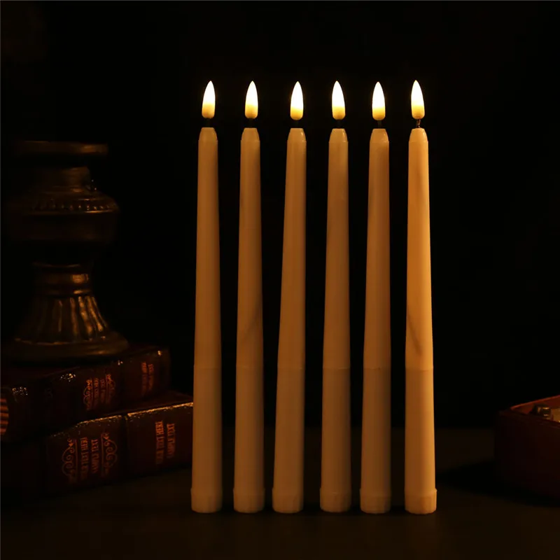 warm white light 30 штук, 11 дюймов, светодиодная лампа на батарейках, мерцающая, беспламенная, цвета слоновой кости, конус, свеча, свеча, свадебный стол, 28 см(H)-янтарный - Цвет: warm white light