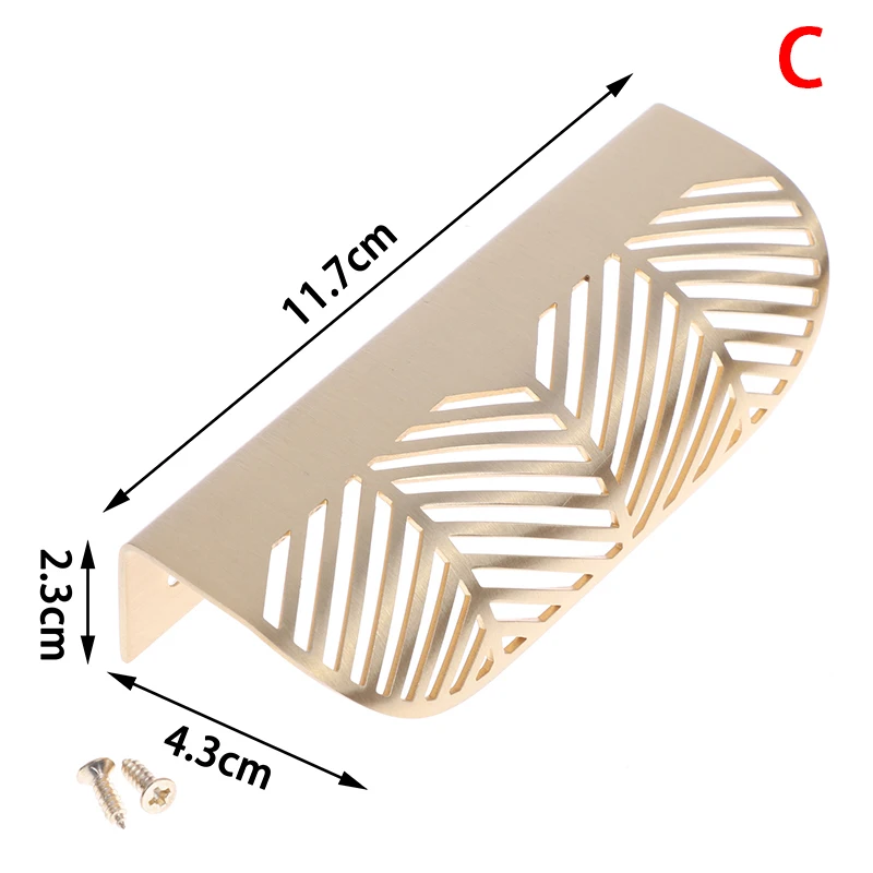 Мебельная ручка в форме листа латунная для шкафа гардероба ящика | Обустройство