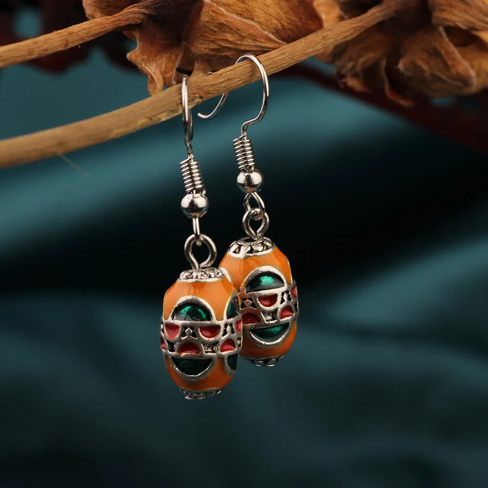 Китайские Этнические антикварные висячие серьги винтажные новые для женщин